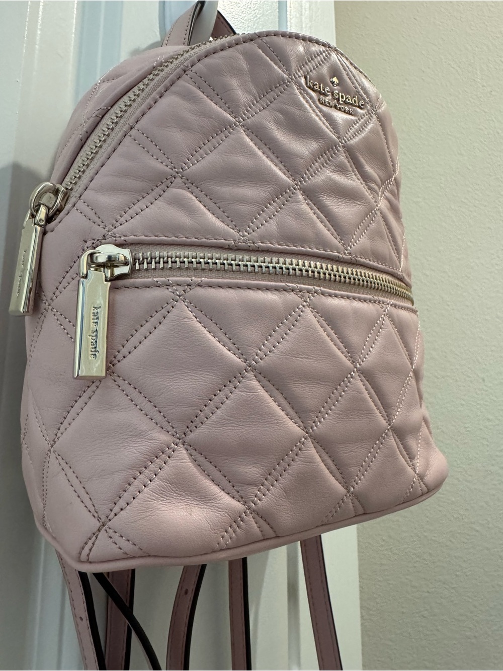 Kate Spade Quilted Blush Pink Mini Backpack - Picture 3 of 6